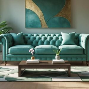 Classic Chesterfield Sofa – Premium Teal