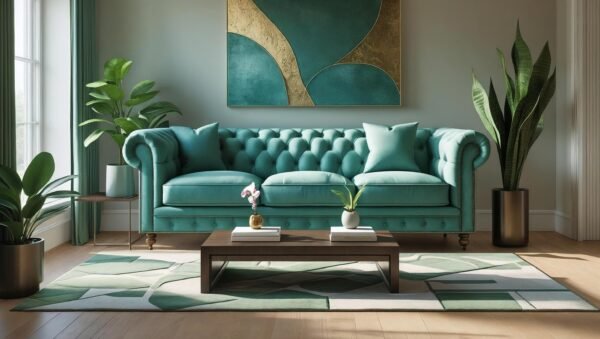 Classic Chesterfield Sofa – Premium Teal