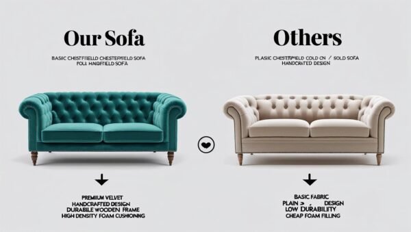 Classic Chesterfield Sofa – Premium Teal - Image 5