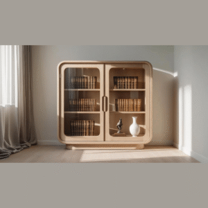 Treya Luxe Oakwood Display Cabinet with Glass Doors