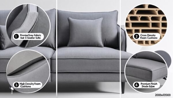 Modern Comfort 3-Seater – Slate Grey - Image 6